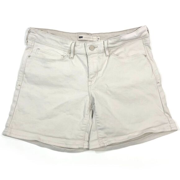 Levi's Cream Mid-Rise Twill Stretch Women's Shorts Size 30 - Picture 1 of 9